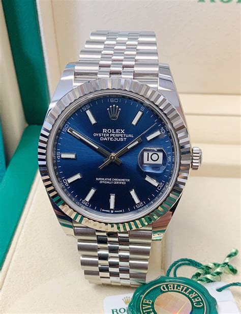 rolex datejust sapphire blue|rolex datejust blue dial 41mm.